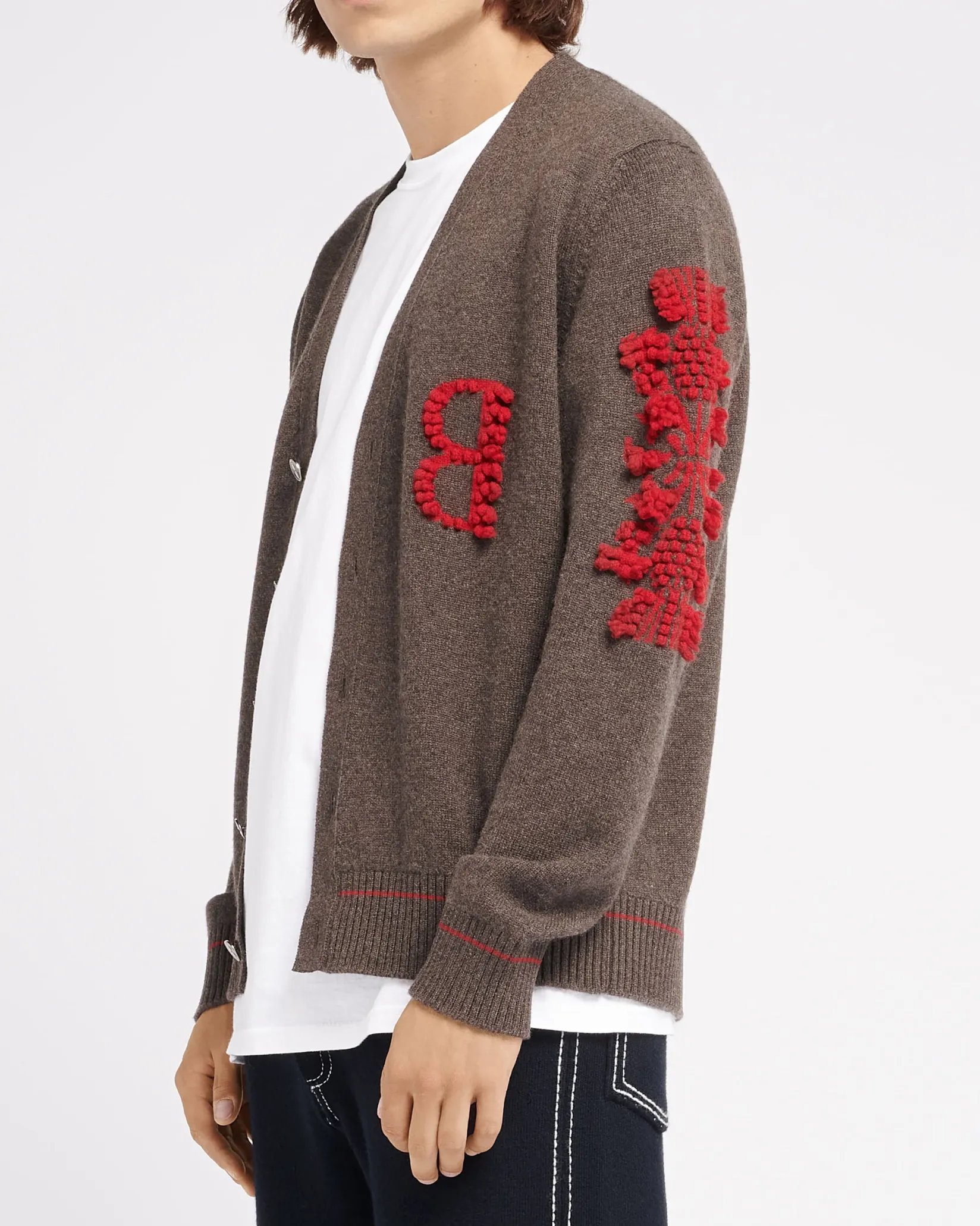 Barrie 3D logo V-neck cashmere cardigan