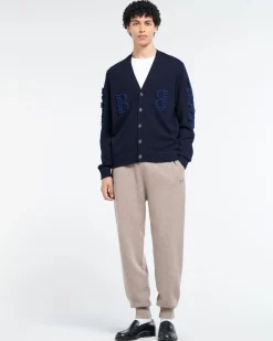 Barrie 3D logo V-neck cashmere cardigan