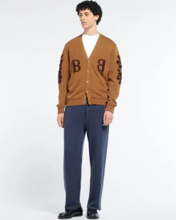 Barrie 3D logo V-neck cashmere cardigan