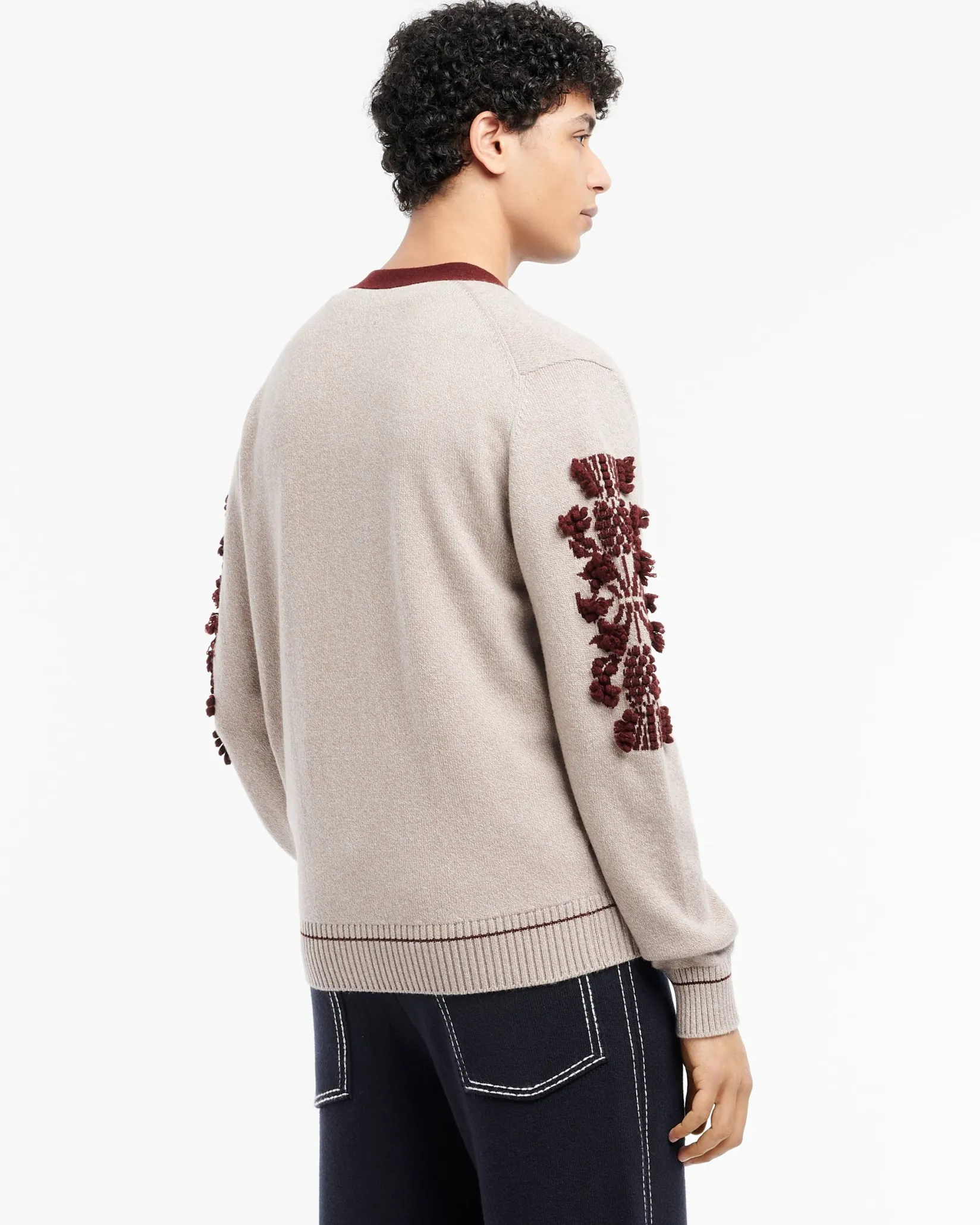 Barrie 3D logo V-neck cashmere cardigan