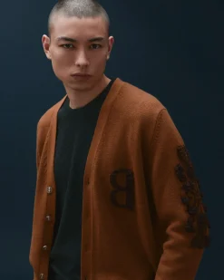 Barrie 3D logo V-neck cashmere cardigan
