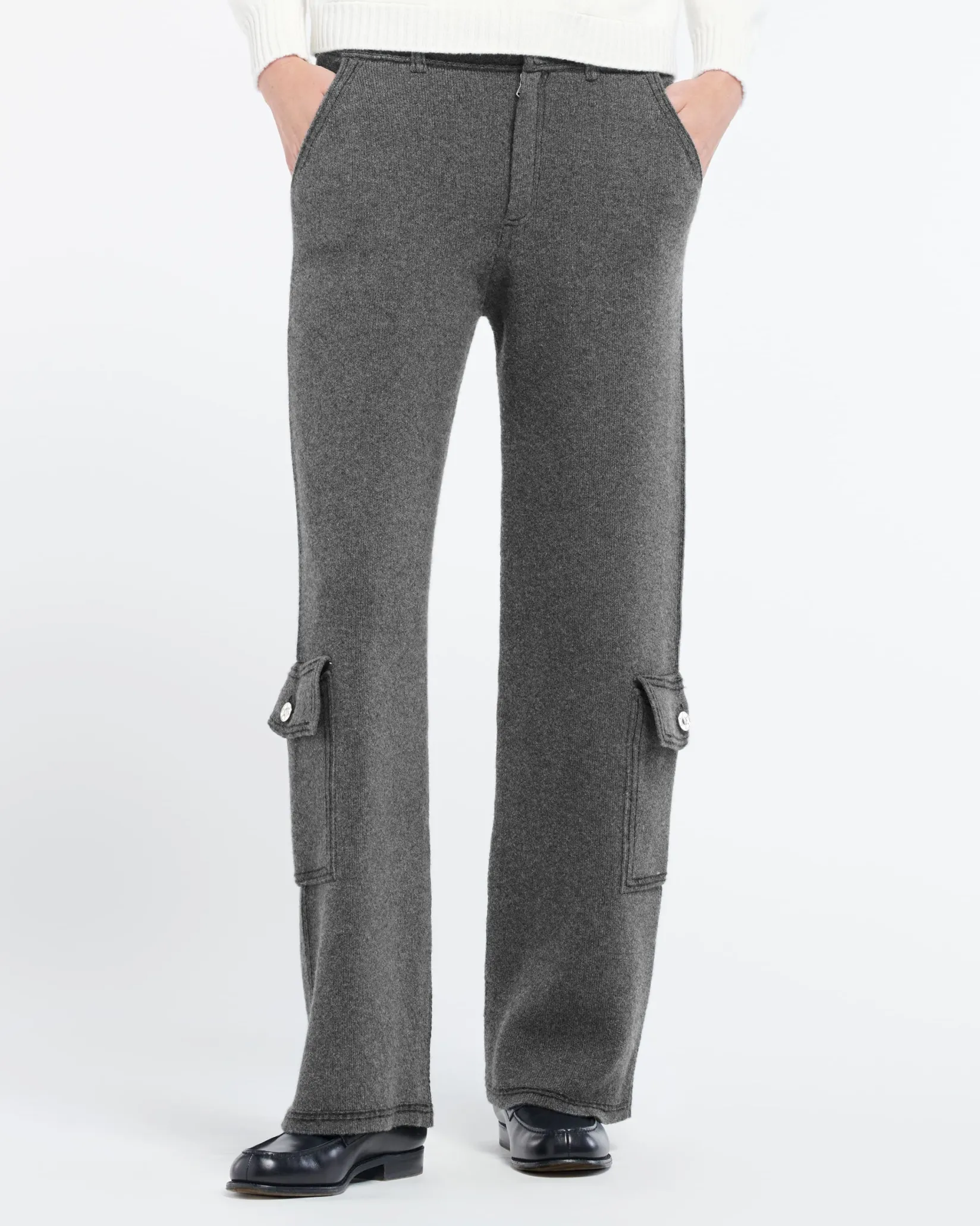 Women Barrie Denim cargo trousers in cashmere and cotton