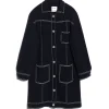 Women Barrie Denim cashmere and cotton long jacket