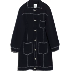Women Barrie Denim cashmere and cotton long jacket