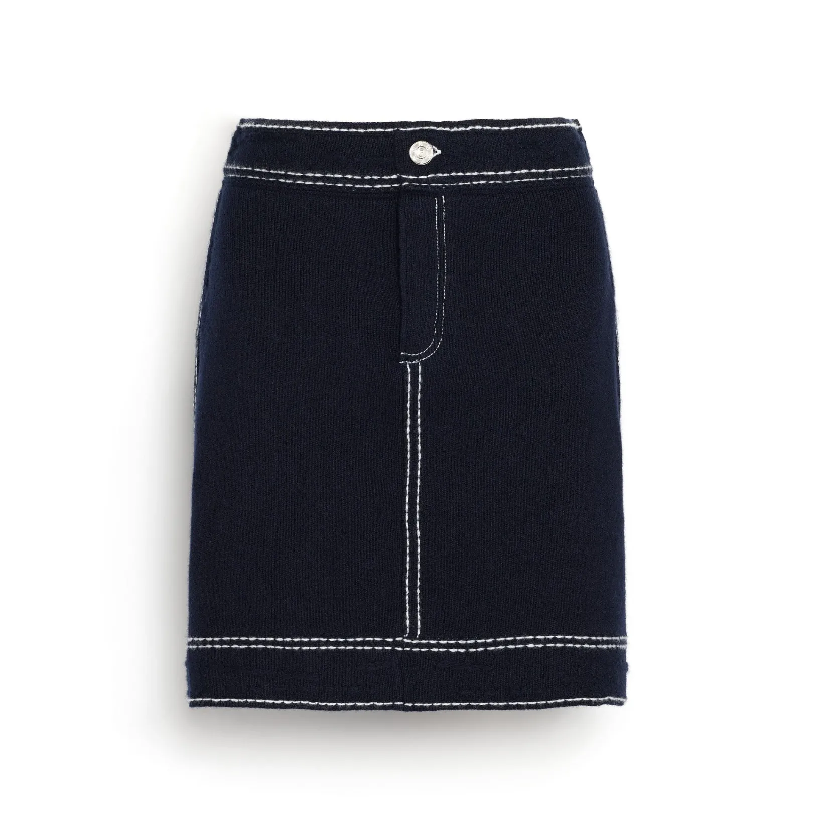 Women Barrie Denim cashmere and cotton skirt