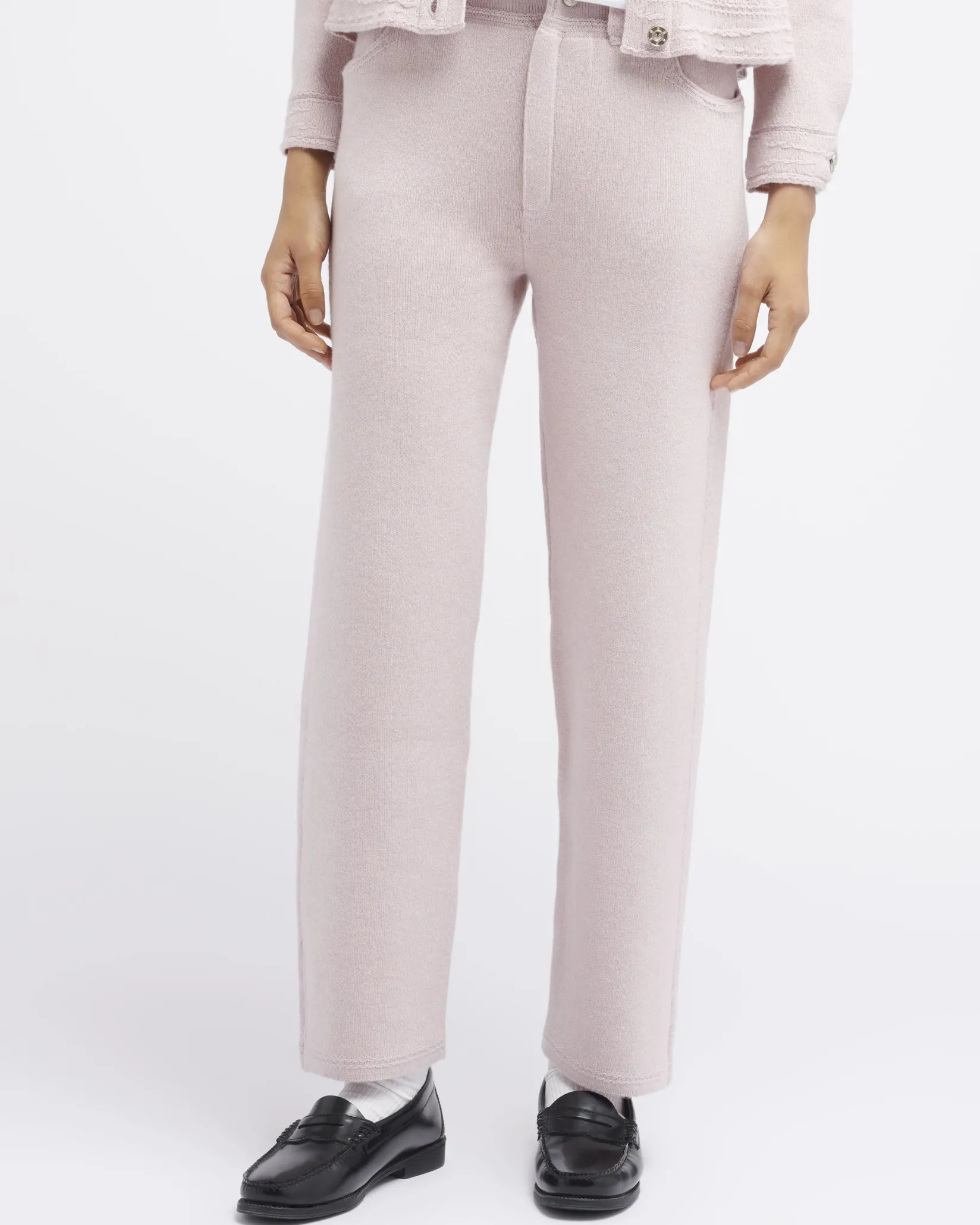 Women Barrie Denim cashmere and cotton boyfriend trousers