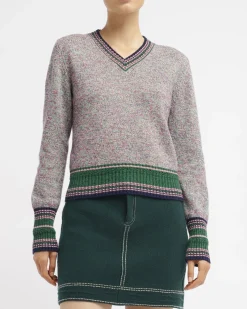 Women Barrie Denim cashmere and cotton skirt