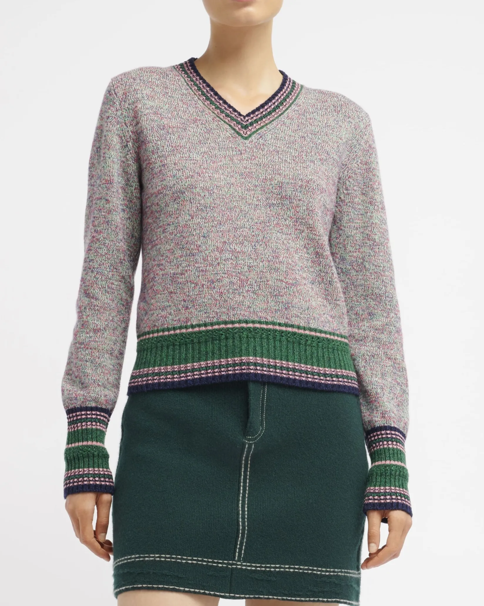 Women Barrie Denim cashmere and cotton skirt