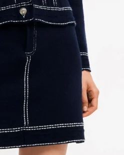 Women Barrie Denim cashmere and cotton skirt