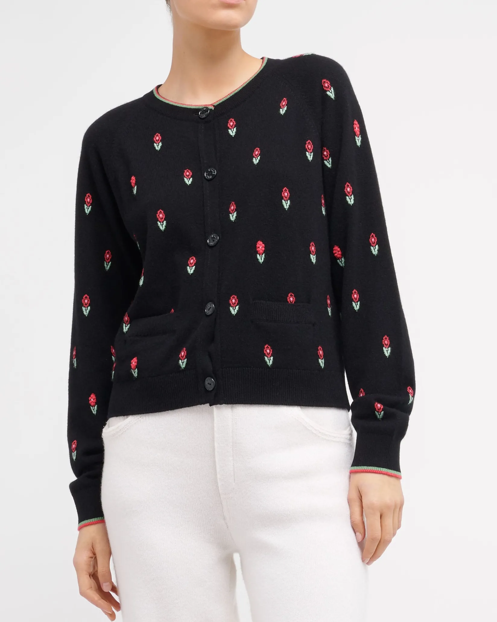 Women Barrie Denim cashmere and cotton boyfriend trousers
