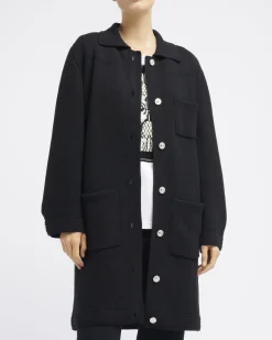 Women Barrie Denim cashmere and cotton long jacket