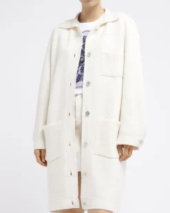 Women Barrie Denim cashmere and cotton long jacket