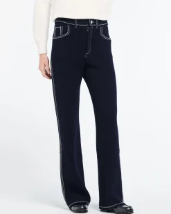 Women Barrie Denim cashmere and cotton trousers