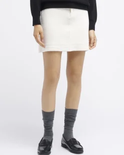 Women Barrie Denim cashmere and cotton skirt