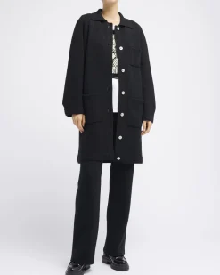 Women Barrie Denim cashmere and cotton long jacket