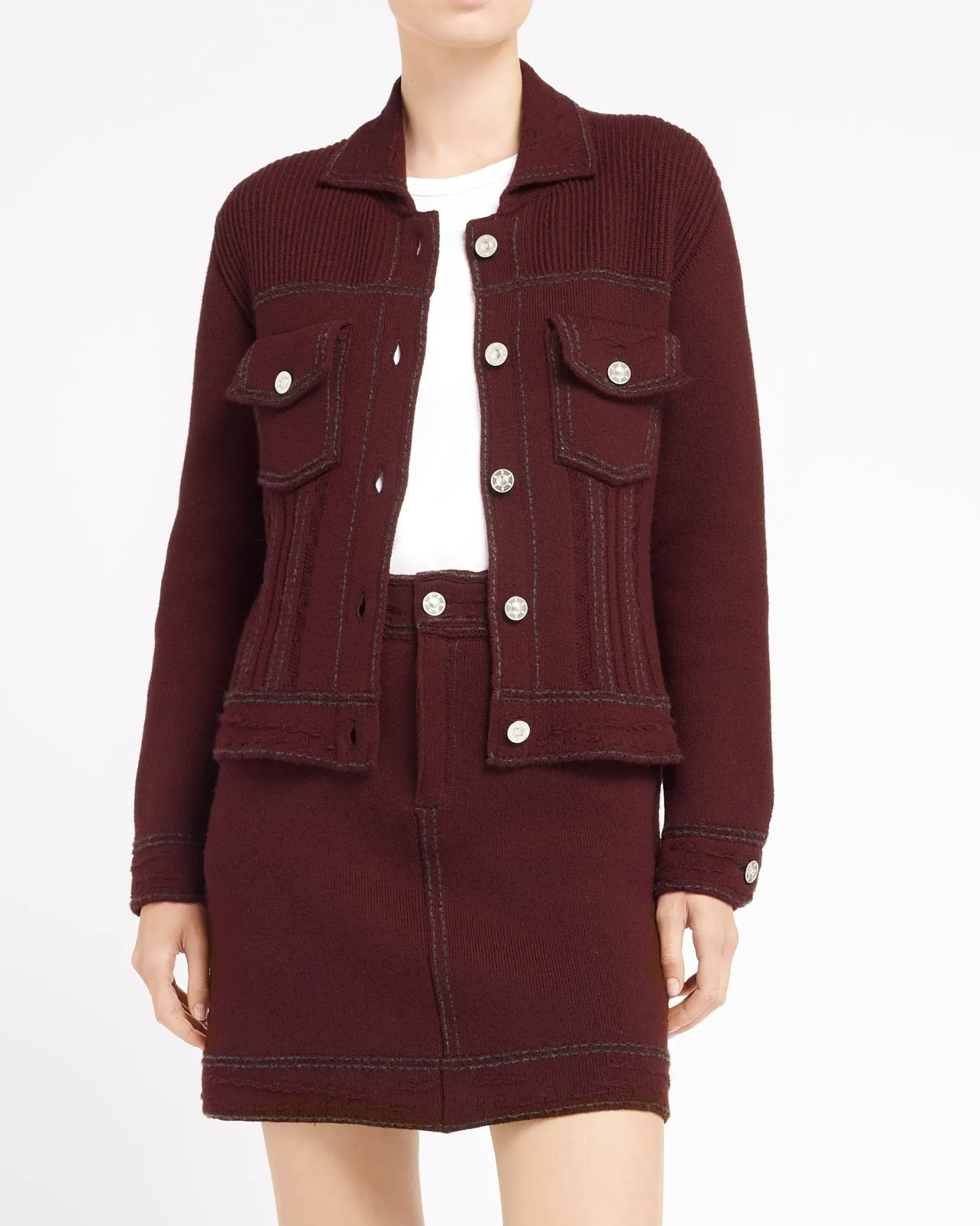 Women Barrie Denim cashmere and cotton skirt