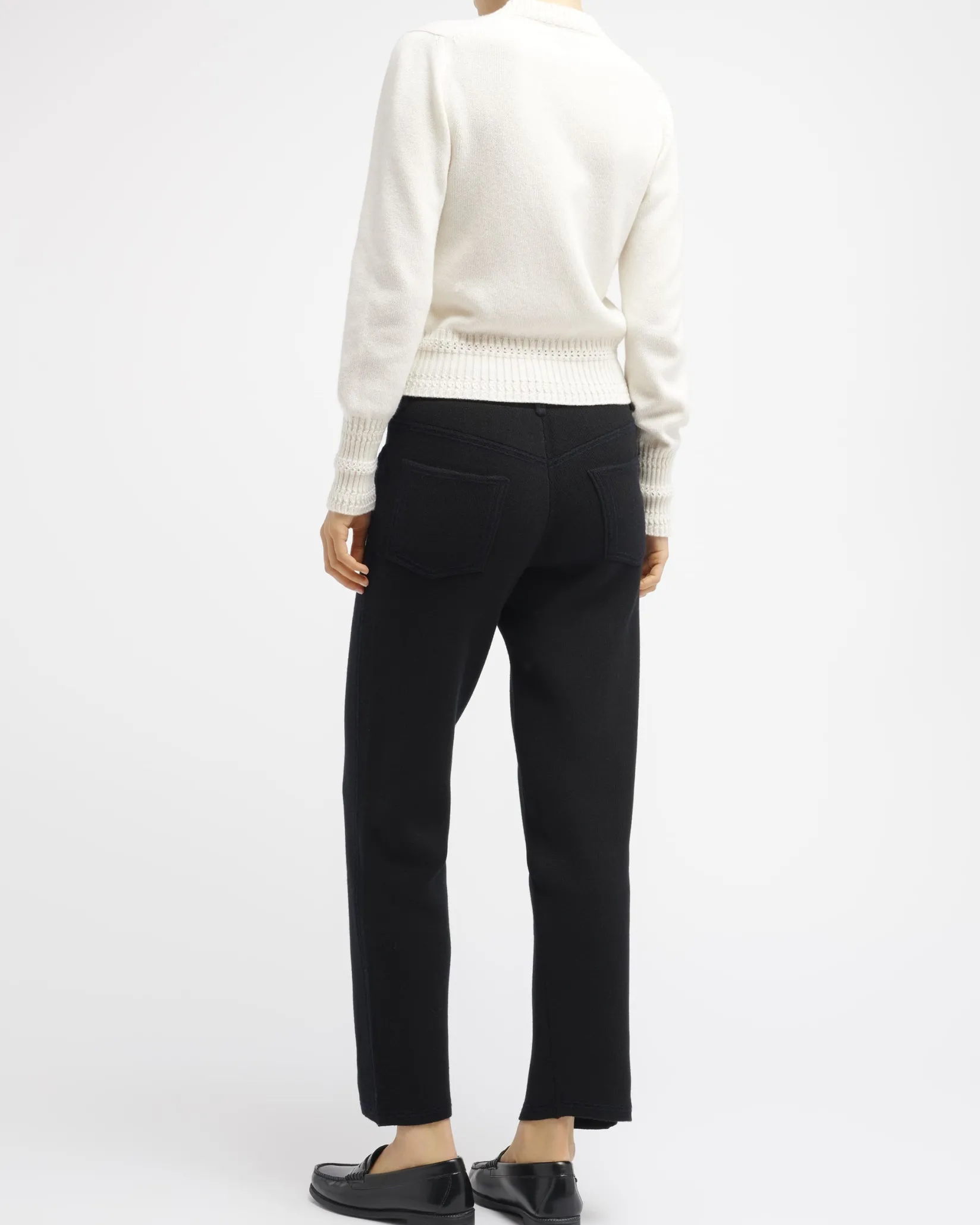 Women Barrie Denim cashmere and cotton boyfriend trousers