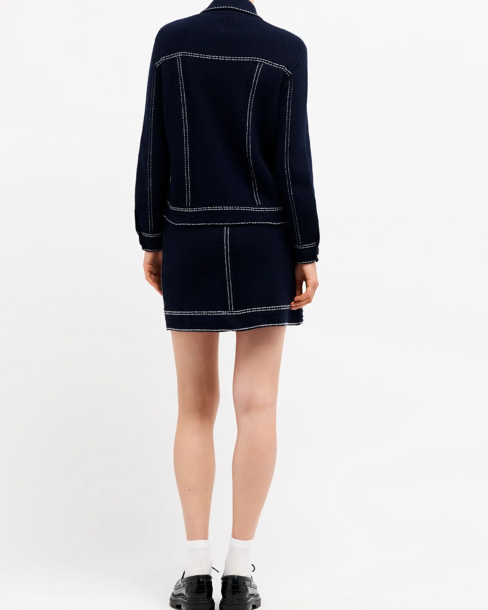 Women Barrie Denim cashmere and cotton skirt