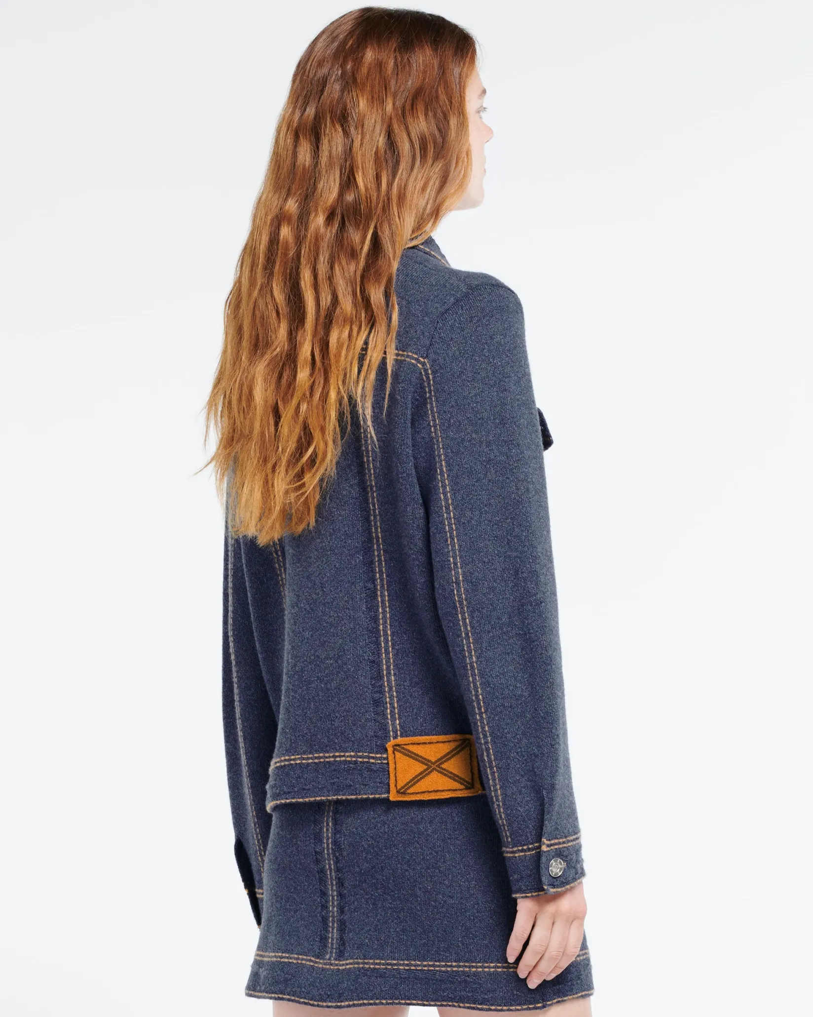 Women Barrie Denim cashmere and cotton skirt