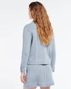 Women Barrie Denim cashmere and cotton skirt