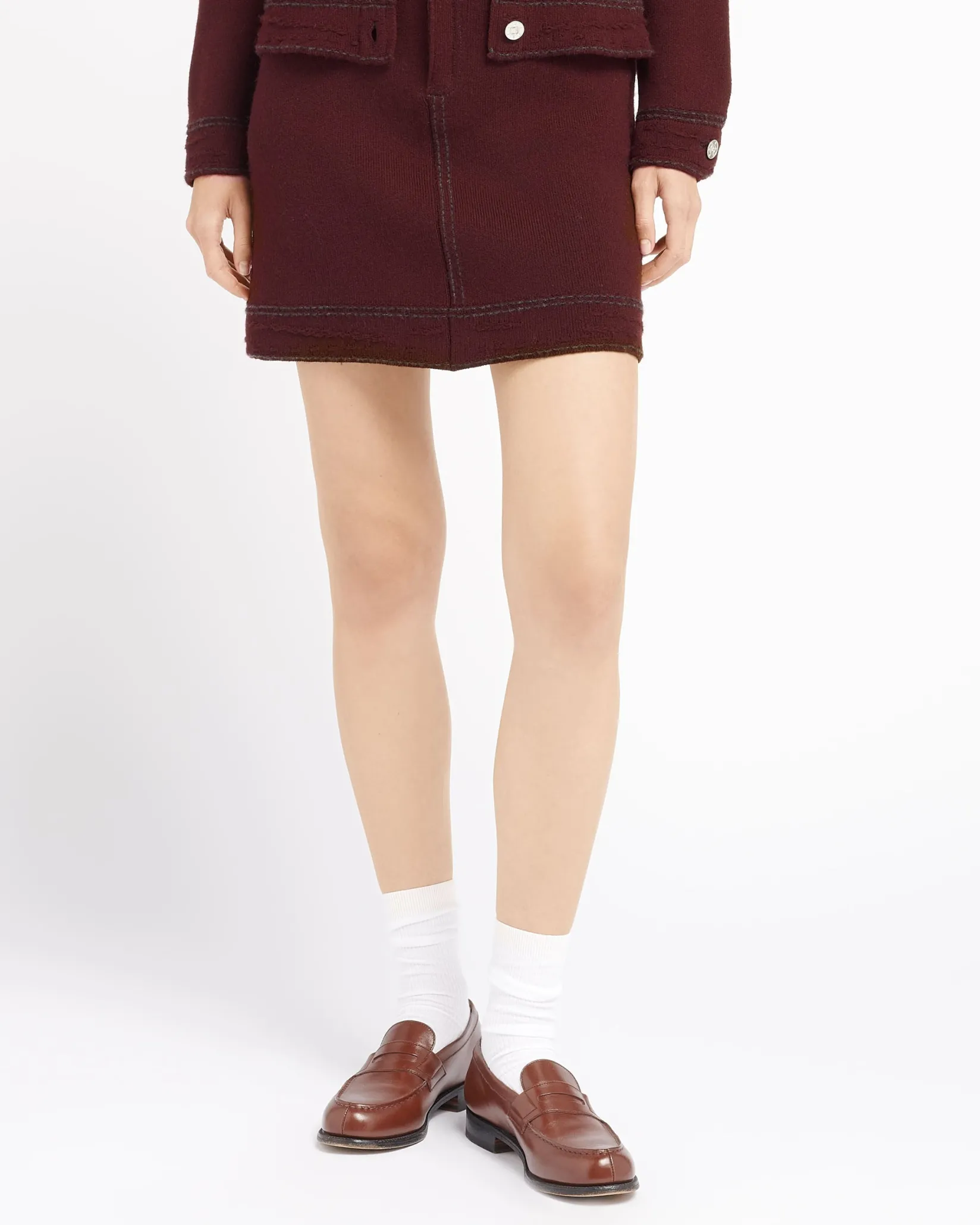 Women Barrie Denim cashmere and cotton skirt