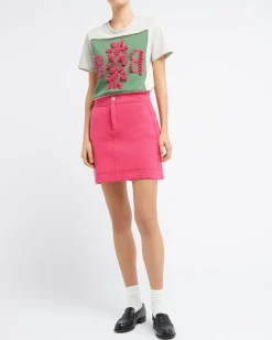 Women Barrie Denim cashmere and cotton skirt