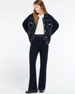 Women Barrie Denim cashmere and cotton trousers