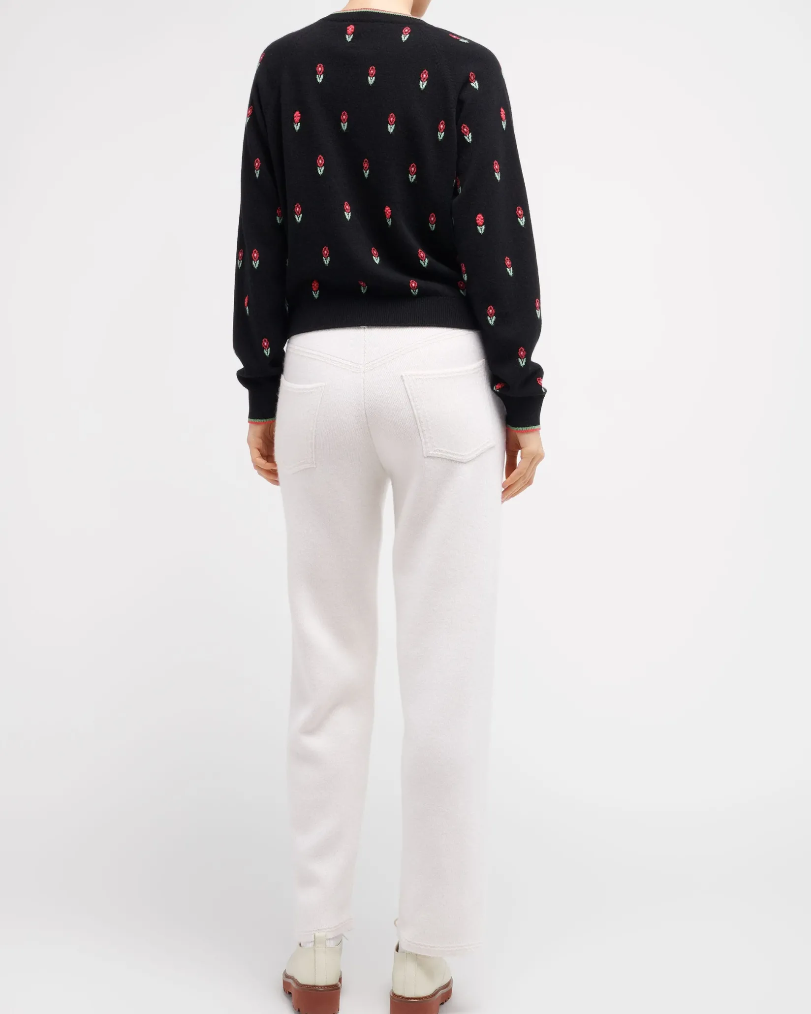 Women Barrie Denim cashmere and cotton boyfriend trousers