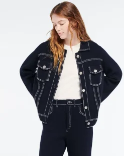 Women Barrie Denim cashmere and cotton trousers