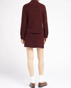 Women Barrie Denim cashmere and cotton skirt