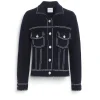 Women Barrie Denim fitted cashmere and cotton jacket