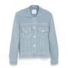 Women Barrie Denim fitted cashmere and cotton jacket