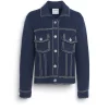 Women Barrie Denim fitted cashmere and cotton jacket