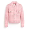 Women Barrie Denim fitted cashmere and cotton jacket with gingham motif