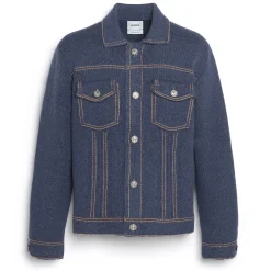 Barrie Denim fitted cashmere and cotton jacket