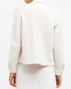 Women Barrie Denim fitted cashmere and cotton jacket