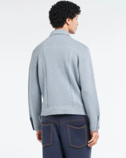 Barrie Denim fitted cashmere and cotton jacket