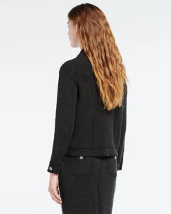 Women Barrie Denim fitted cashmere and cotton jacket