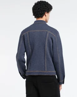 Barrie Denim fitted cashmere and cotton jacket