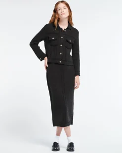 Women Barrie Denim fitted cashmere and cotton jacket