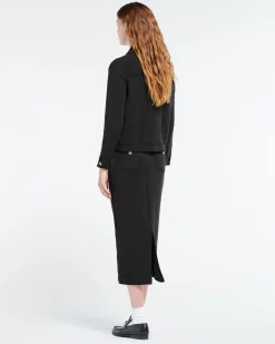Women Barrie Denim fitted cashmere and cotton jacket