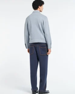 Barrie Denim fitted cashmere and cotton jacket