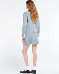 Women Barrie Denim fitted cashmere and cotton jacket