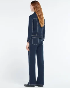 Women Barrie Denim fitted cashmere and cotton jacket