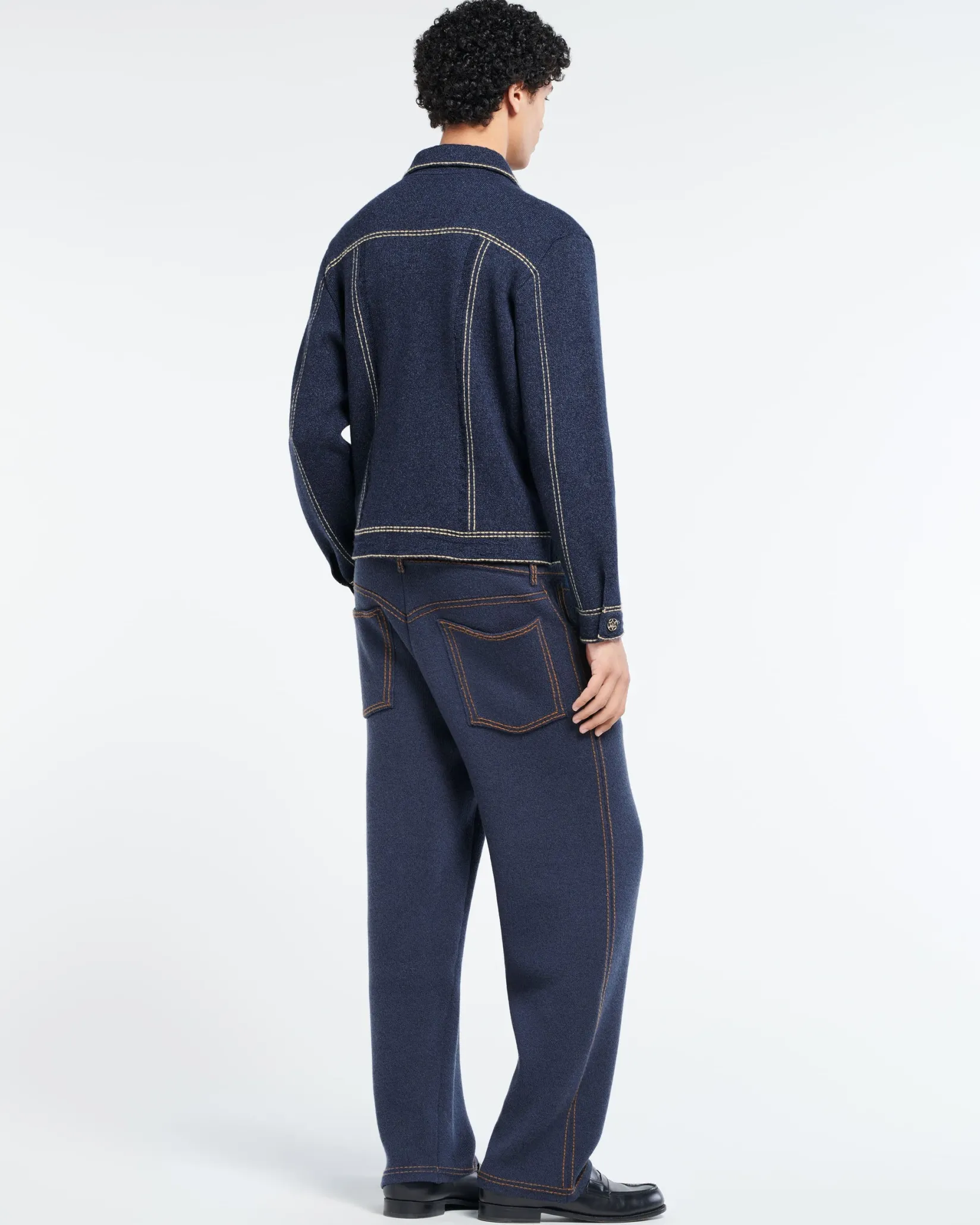 Barrie Denim fitted cashmere and cotton jacket