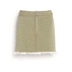 Women Barrie Denim fringed cashmere and cotton miniskirt