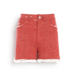 Women Barrie Denim fringed cashmere and cotton shorts