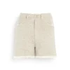 Women Barrie Denim fringed cashmere and cotton shorts
