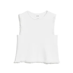 Women Barrie Denim fringed cashmere and cotton top