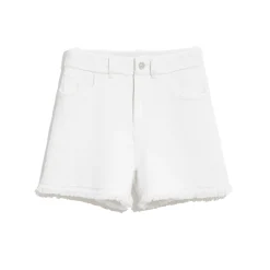 Women Barrie Denim fringed cashmere and cotton shorts